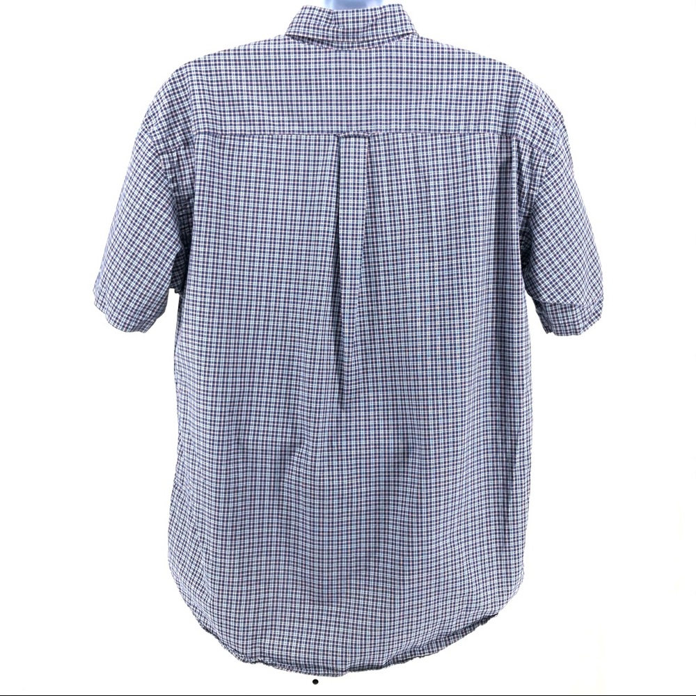 Nautica Blue & Red Short Sleeve Button Down Shirt - Picture 3 of 6